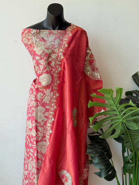 Printed Tissue silk suit material