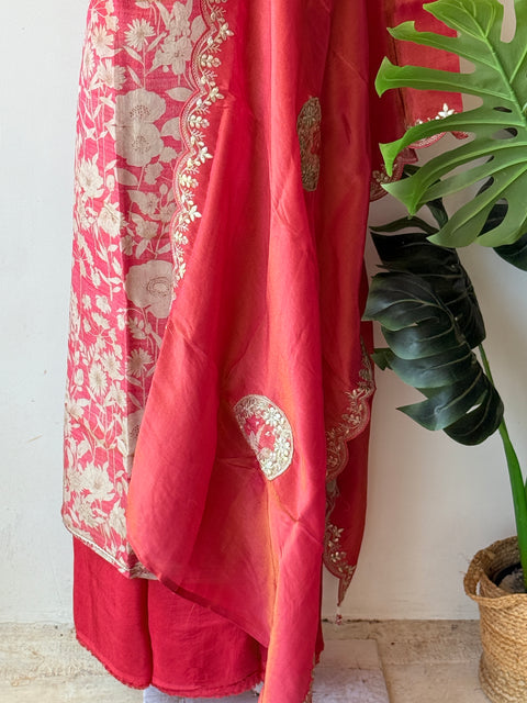 Printed Tissue silk suit material