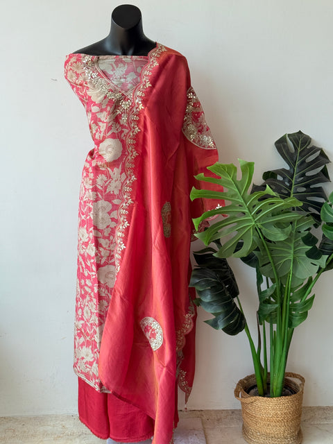 Printed Tissue silk suit material