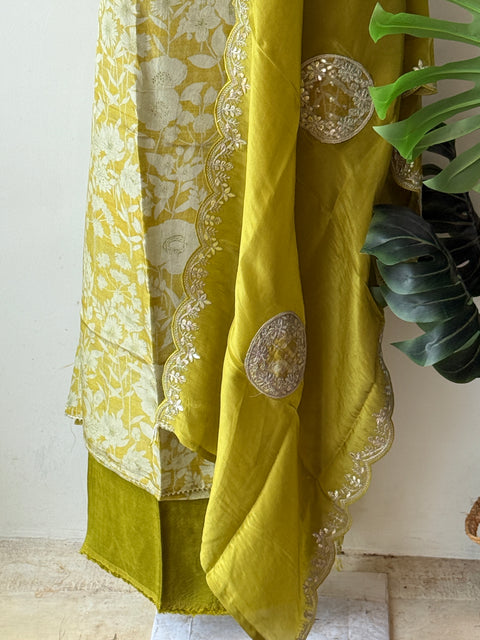 Printed Tissue silk suit material