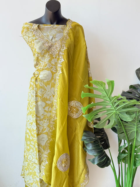Printed Tissue silk suit material