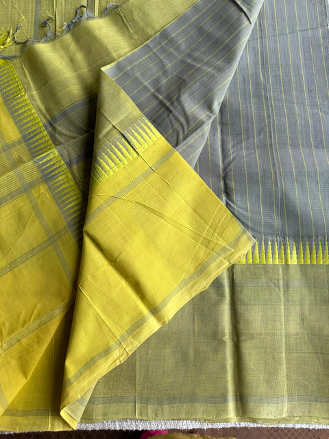 Striped handloom Cotton Saree