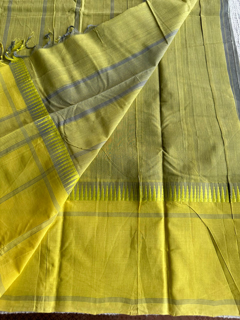 Striped handloom Cotton Saree