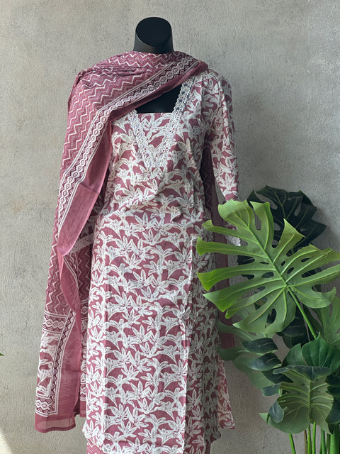 Printed cotton ready suit set