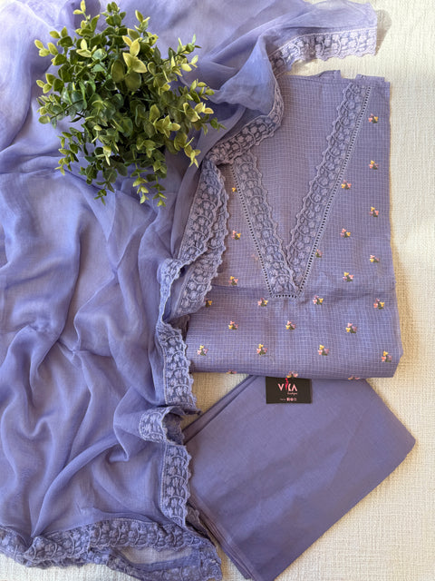 V lace kota cotton salwar suit material