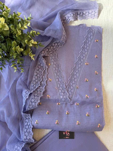 V lace kota cotton salwar suit material
