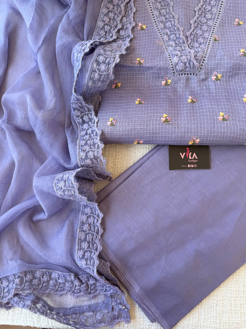 V lace kota cotton salwar suit material