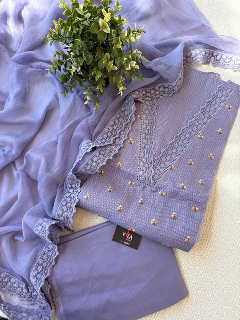 V lace kota cotton salwar suit material