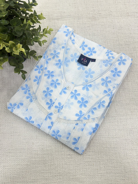 Printed poly cotton nighty