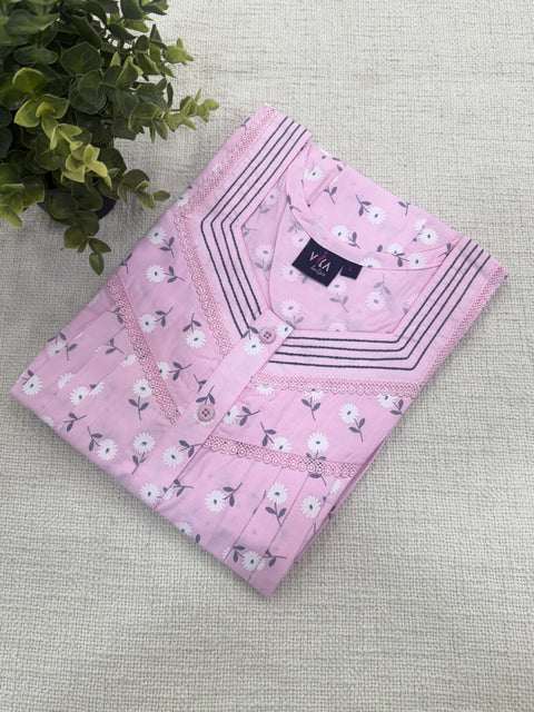 Printed poly cotton nighty