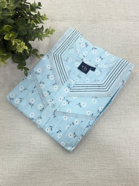 Printed poly cotton nighty