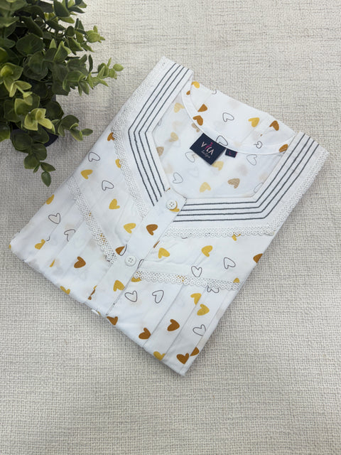 Printed poly cotton nighty