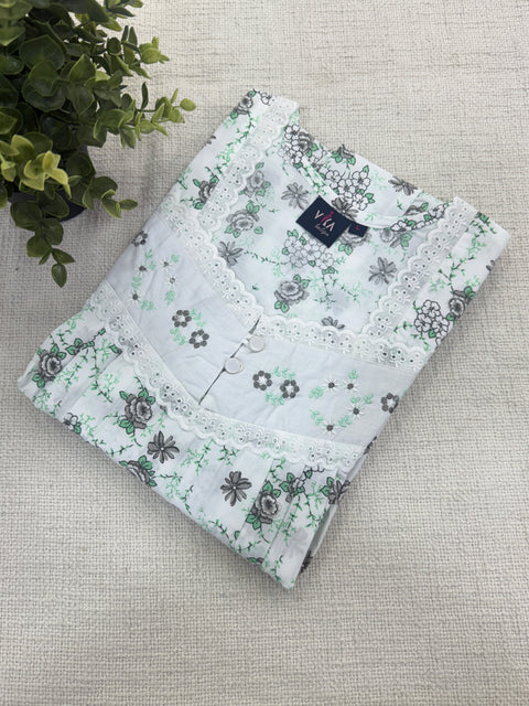 Floral Printed poly cotton nighty