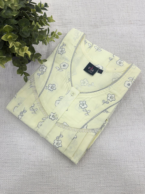 Printed poly cotton nighty
