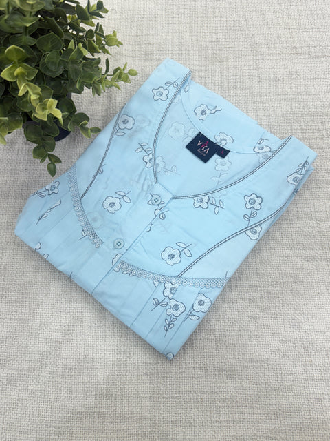 Printed poly cotton nighty
