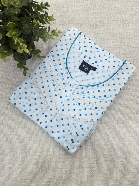 Printed poly cotton nighty