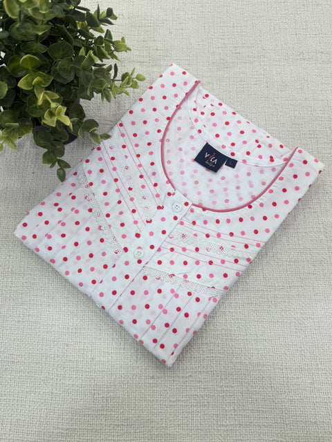 Printed poly cotton nighty