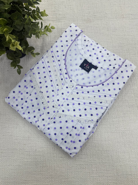 Printed poly cotton nighty
