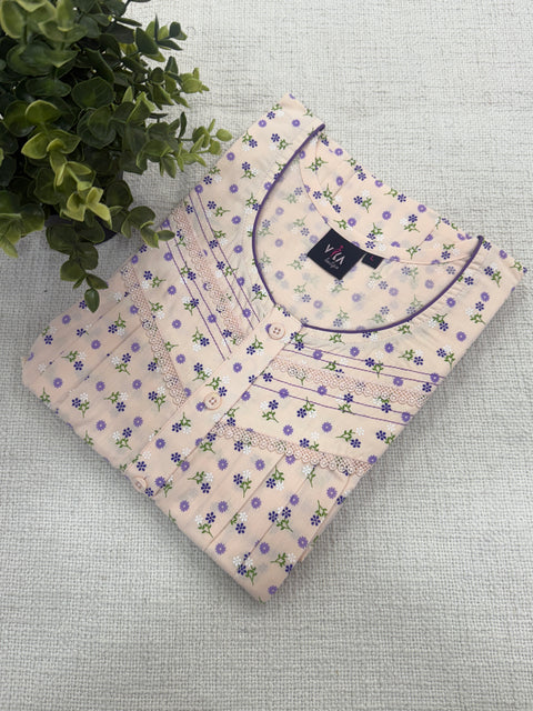 Printed poly cotton nighty
