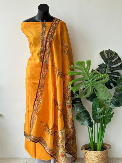 Kalamkari printed chanderi suit material