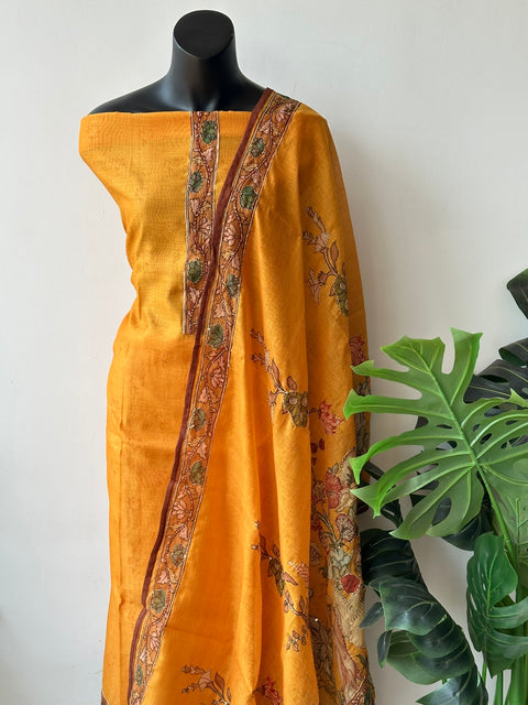 Kalamkari printed chanderi suit material