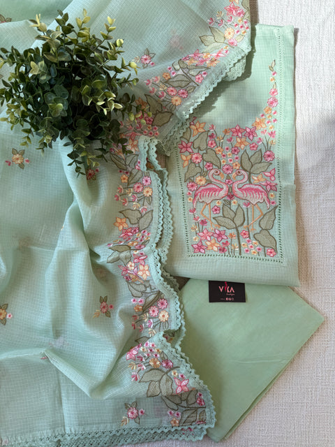 kota cotton dress materials Pure Kota Cotton Hand Painting Work Dress Material with Bottom My Store