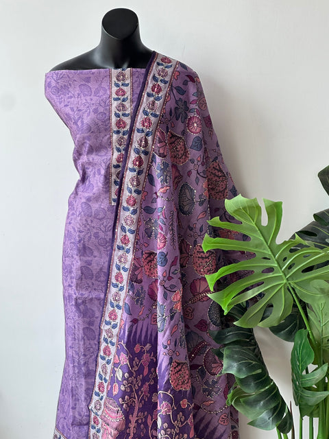 Kalamkari printed chanderi suit material