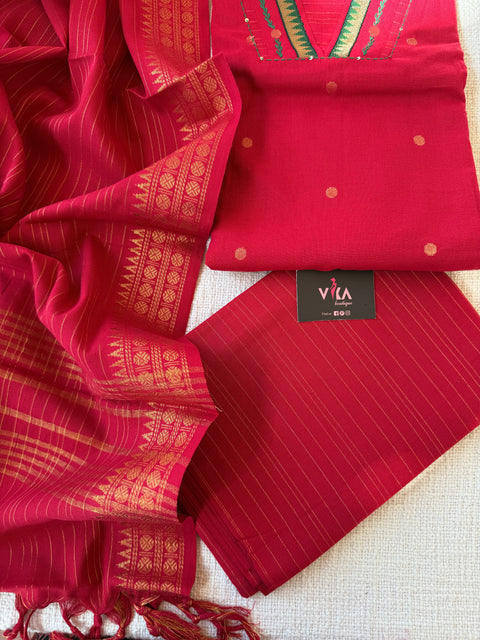 Handloom cotton salwar suit material
