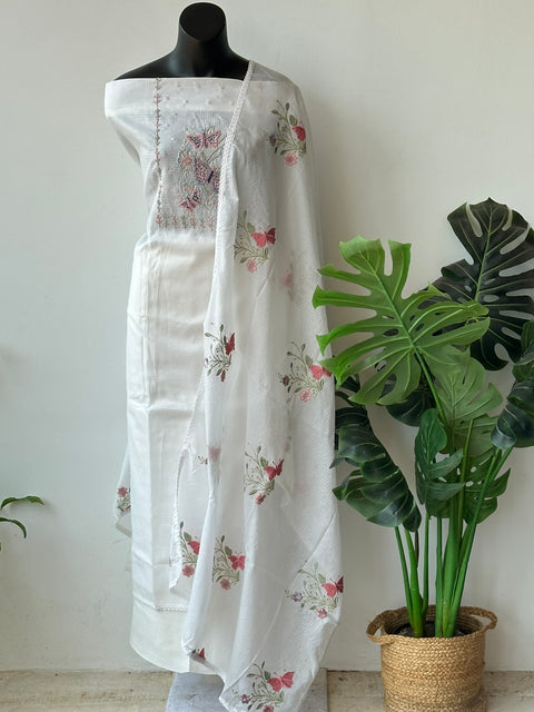 Neck work kota silk salwar material