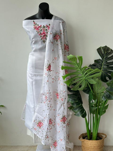 Neck work kota silk salwar material