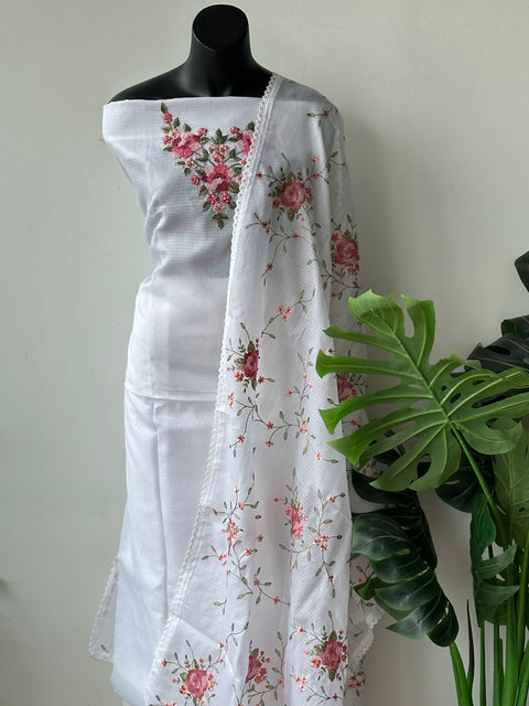 Neck work kota silk salwar material