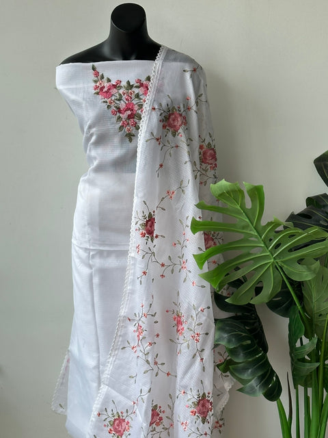 Neck work kota silk salwar material
