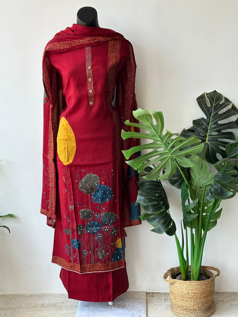 Printed modal silk salwar material