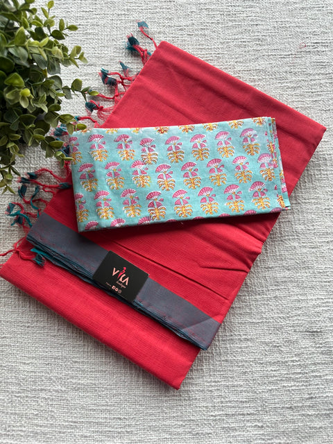 Mangalgiri Cotton Saree with blouse