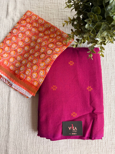 Cotton suit set with kota cotton dupatta