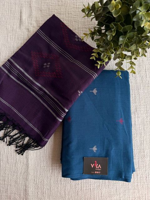 Cotton suit set with jamdani cotton dupatta
