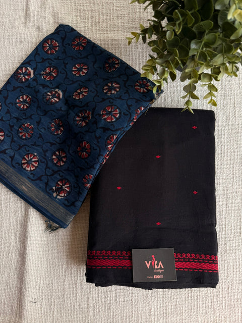 Cotton suit set with printed cotton dupatta