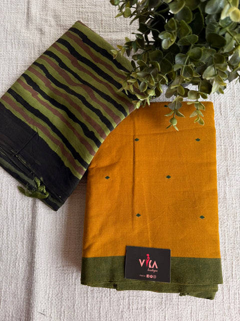 Cotton suit set with printed cotton dupatta