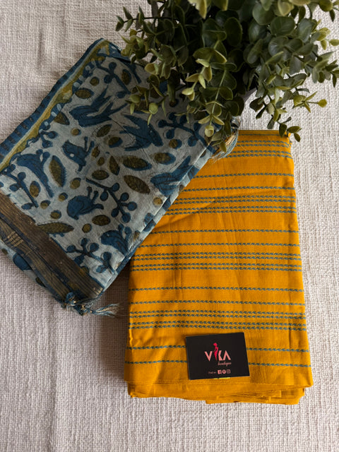 Cotton suit set with printed cotton dupatta
