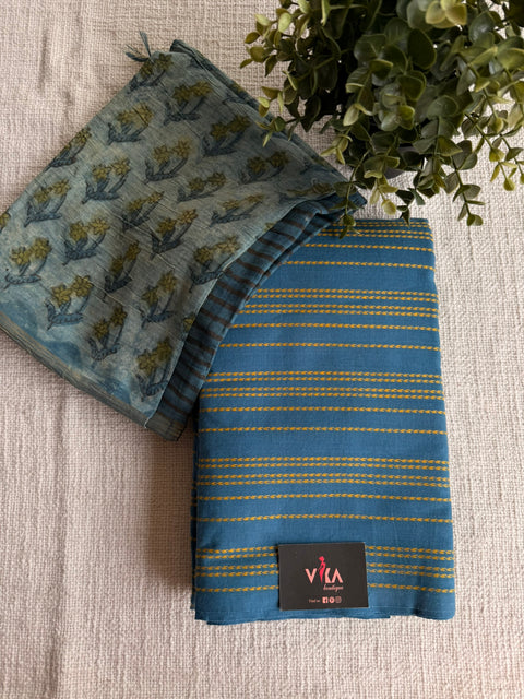 Cotton suit set with printed cotton dupatta