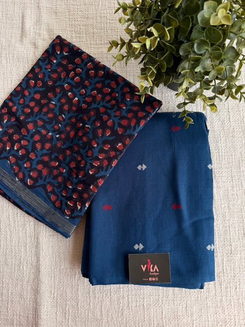 Cotton suit set with printed cotton dupatta