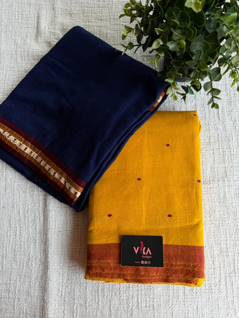 Cotton suit set with plain kota cotton dupatta
