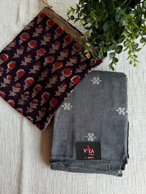 Cotton suit set with printed cotton dupatta