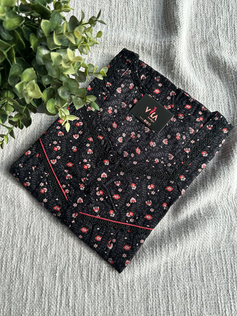 L and XL size printed viscose nighty