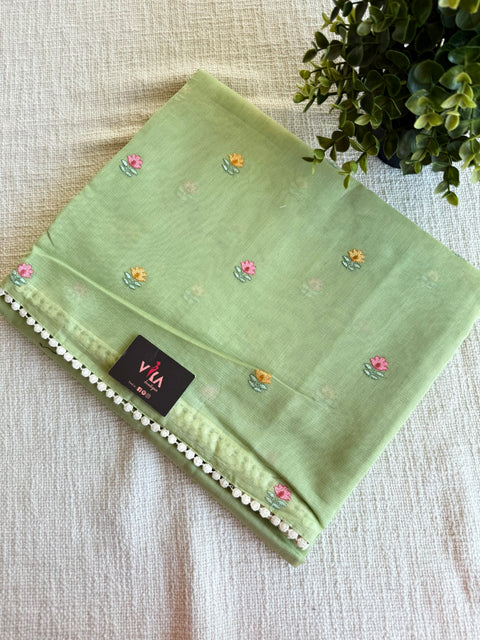 Floral Emb kota cotton saree