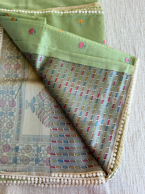 Floral Emb kota cotton saree