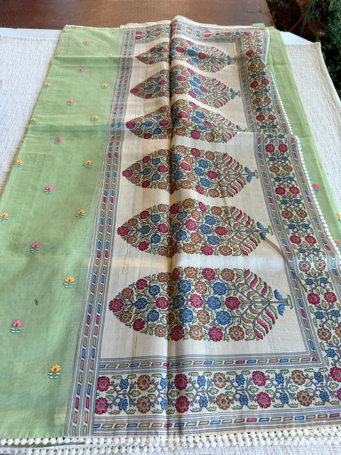 Floral Emb kota cotton saree