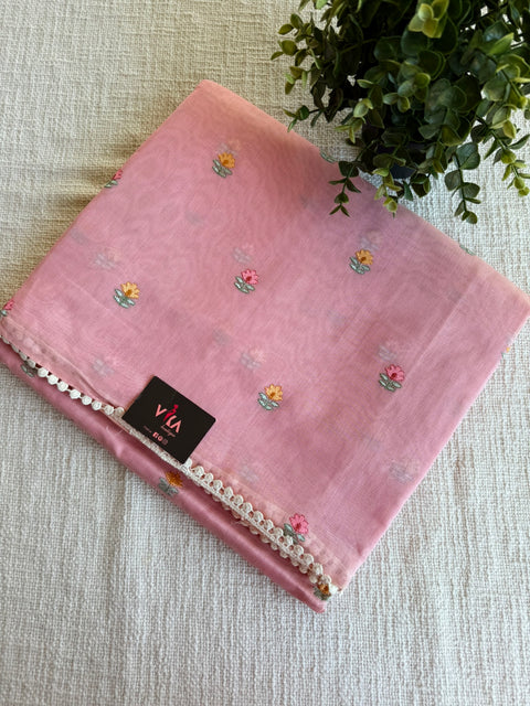 Floral Emb kota cotton saree