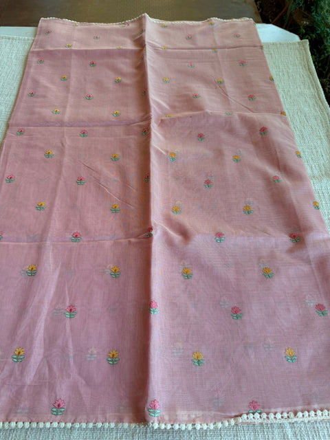 Floral Emb kota cotton saree