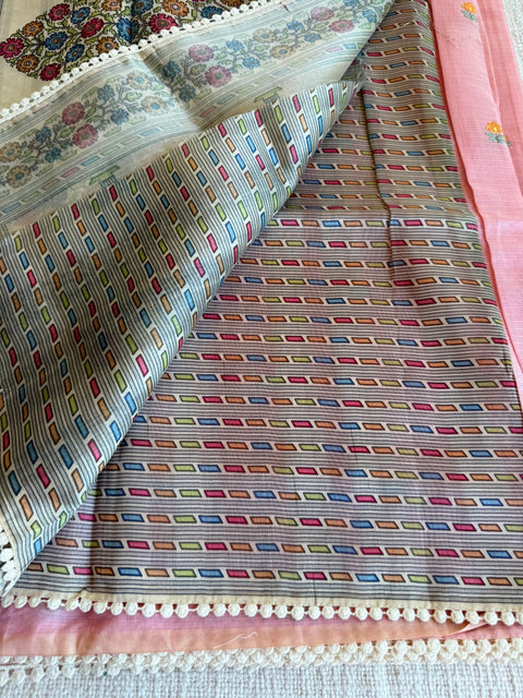 Floral Emb kota cotton saree